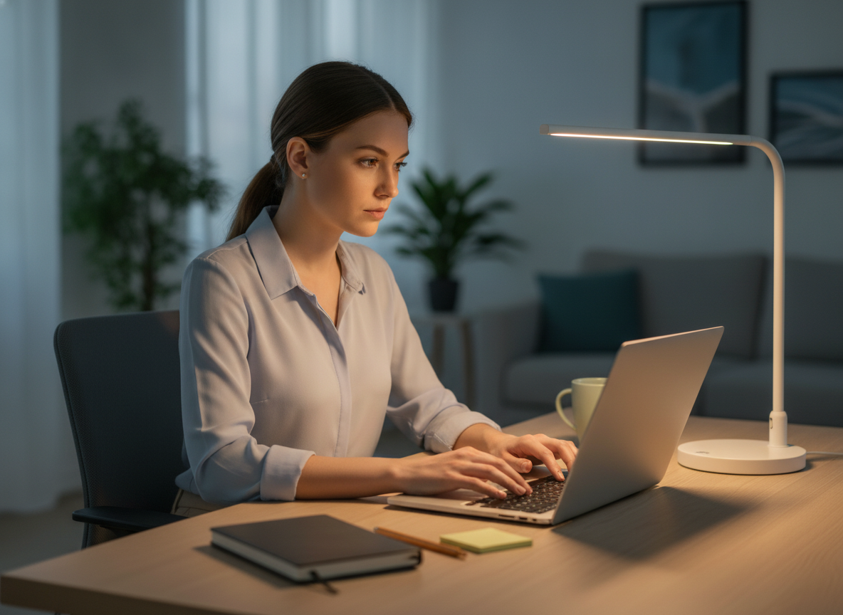 Transforme sua Mesa em uma Máquina de Foco: Iluminação Perfeita e Ergonomia Absoluta para Eliminar Distrações e Triplicar sua Retenção!