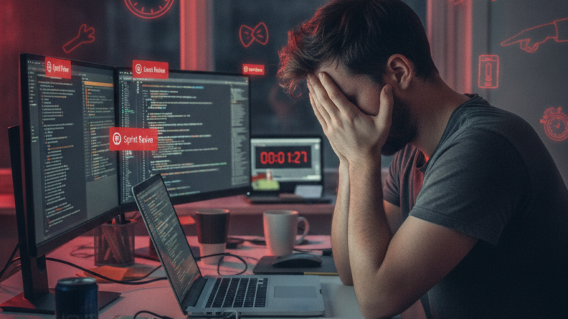 Código vermelho na TI: como a rotina insana de sprints e o home office estão destruindo a saúde mental dos desenvolvedores!