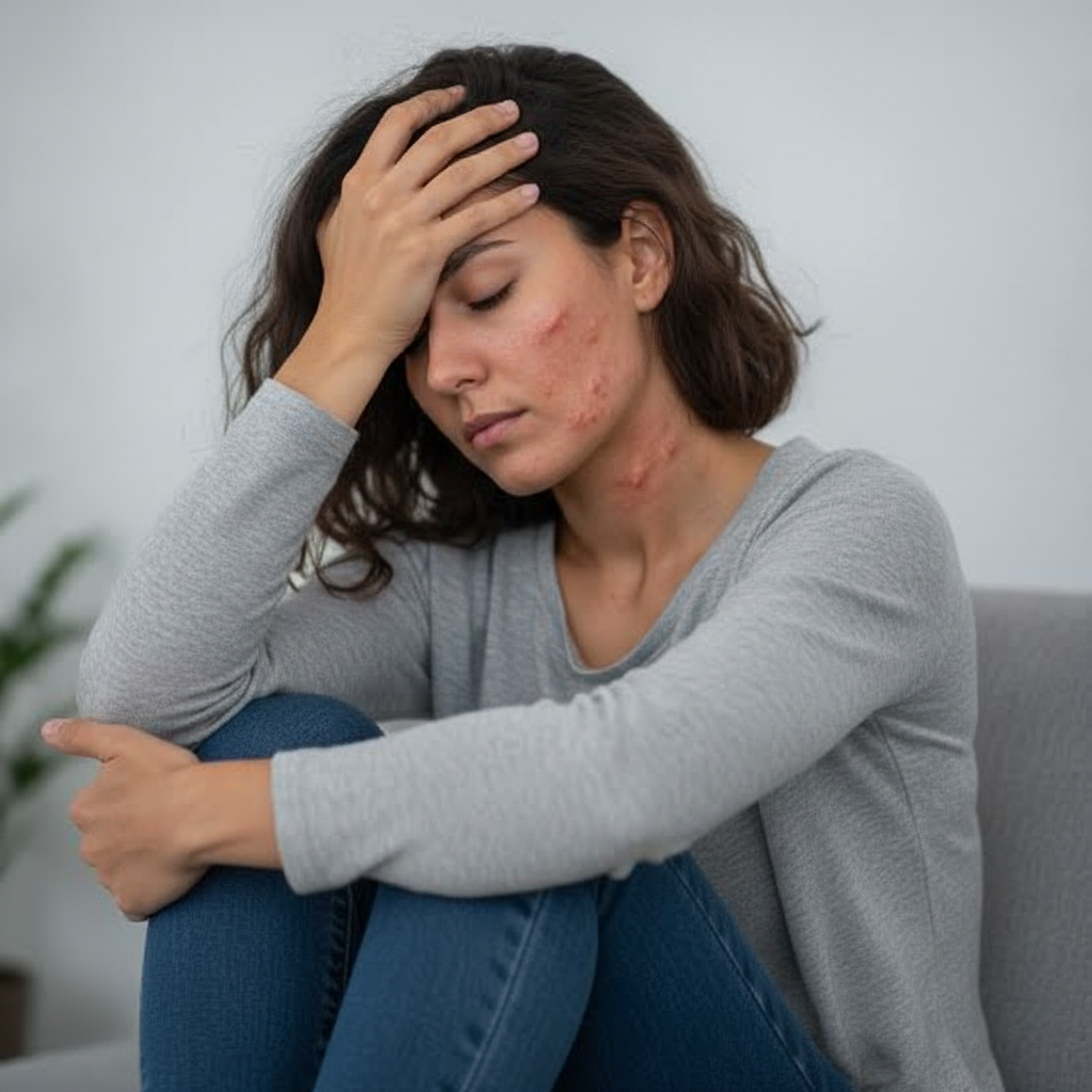 Pele em Chamas Sem Causa Médica? O Impacto Oculto da Ansiedade na Sua Derme e o Método Rápido para Desativar a Urticária Já!